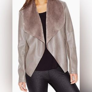 Bar III, XS, taupe brown, faux leather jacket